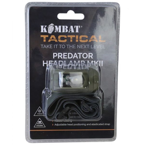 Фонарик налобный Kombat UK Predator Headlamp II kb-phl-olgr фото